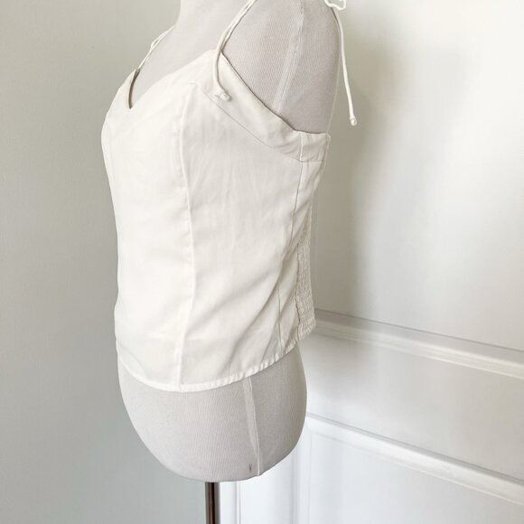 ✨Abercrombie & Fitch White Tie Strap V-Neck Sz Large Cami Top✨ - Picture 7 of 13